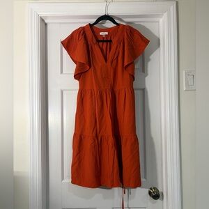 Calvin Klein Vibrant Orange Midi Dress